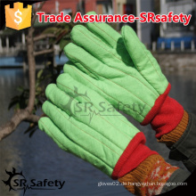 SRSAFETY Green Trikot Garten Handschuhe Strick Handgelenk Frauen Handschuhe für Gartenarbeit / Sicherheit Garten Arbeitshandschuhe / Trikot Garten Handschuhe